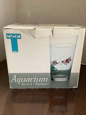 Tabla Highball Glasses Clear Aquarium 6” Set of 4, AG10, 2006